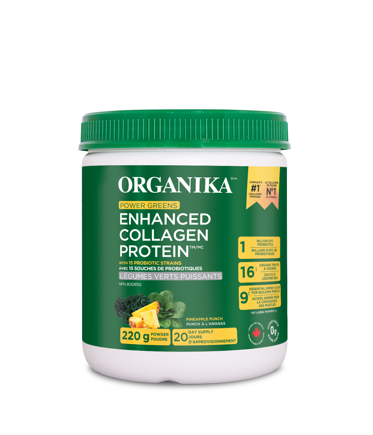 220g | Organika Enhanced Collagen Power Greens 220g