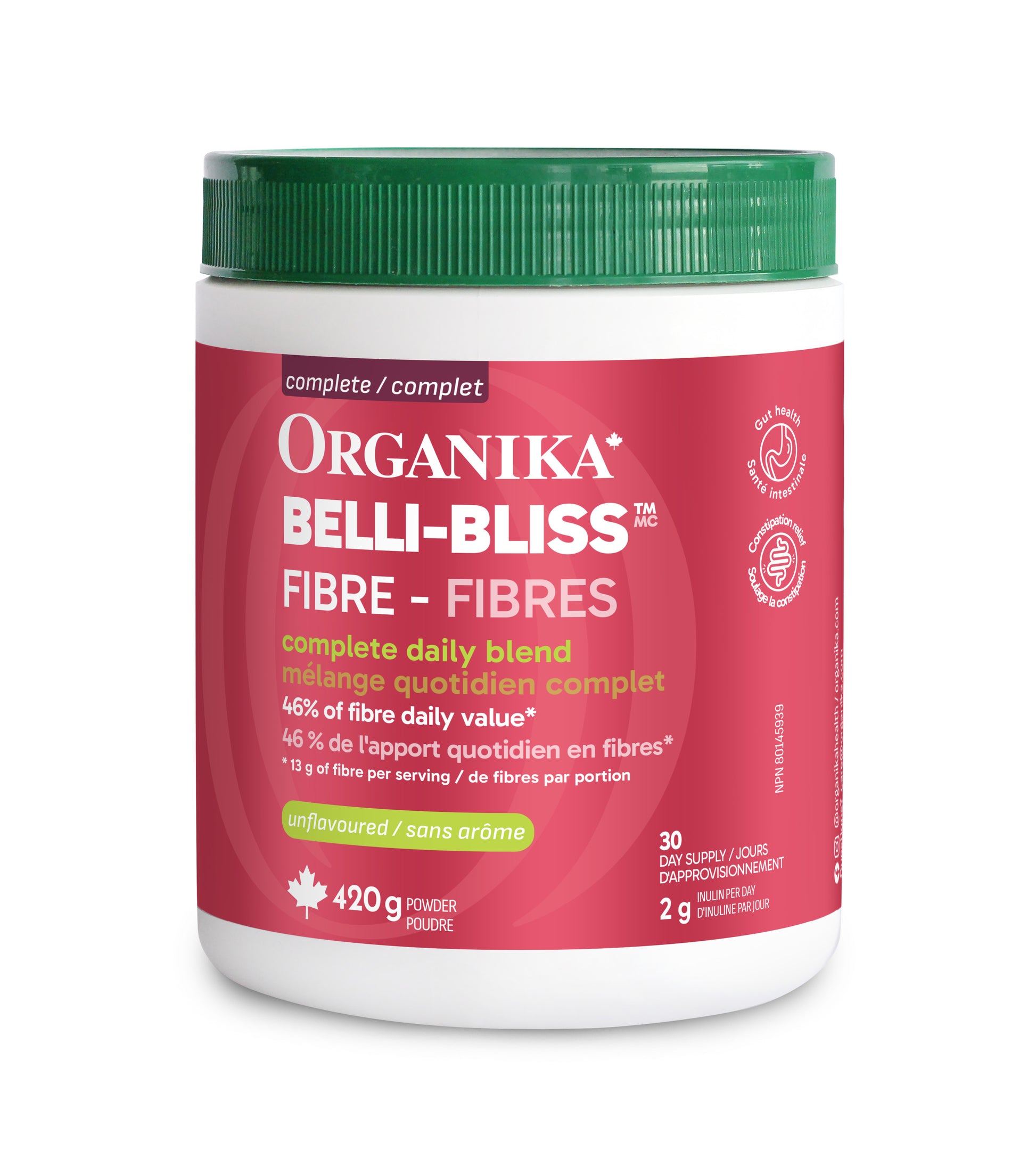Unflavoured 420g Tub | Organika Belli Bliss Fibre Unflavoured