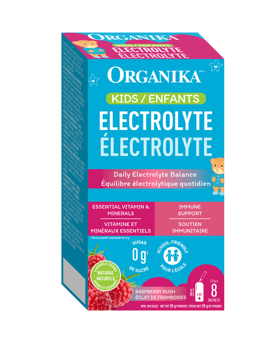 Raspberry Rush 8 Sticks | Organika Kids Electrolytes Raspberry Rush