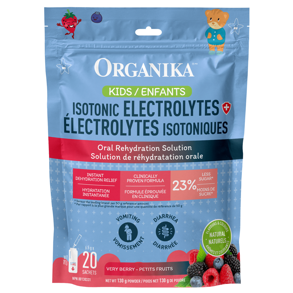 130g Very Berry | Organika Isotonic Electrolytes Powder
