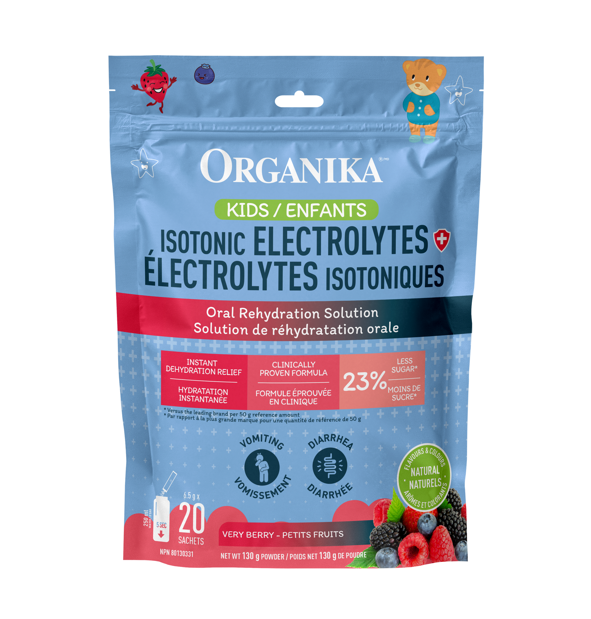 Organika Kids Isotonic Electrolytes Berry, 20 Sticks