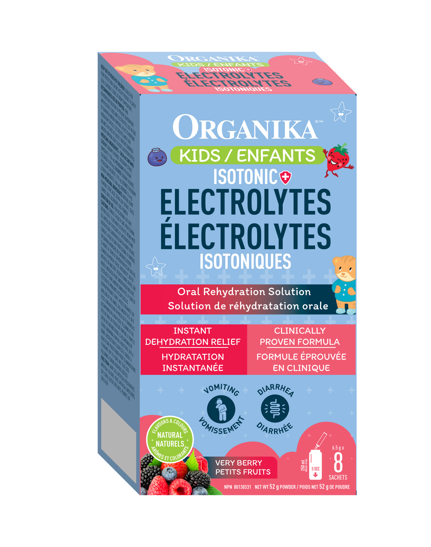 Organika Kids Isotonic Electrolytes Berry, 8 Sticks