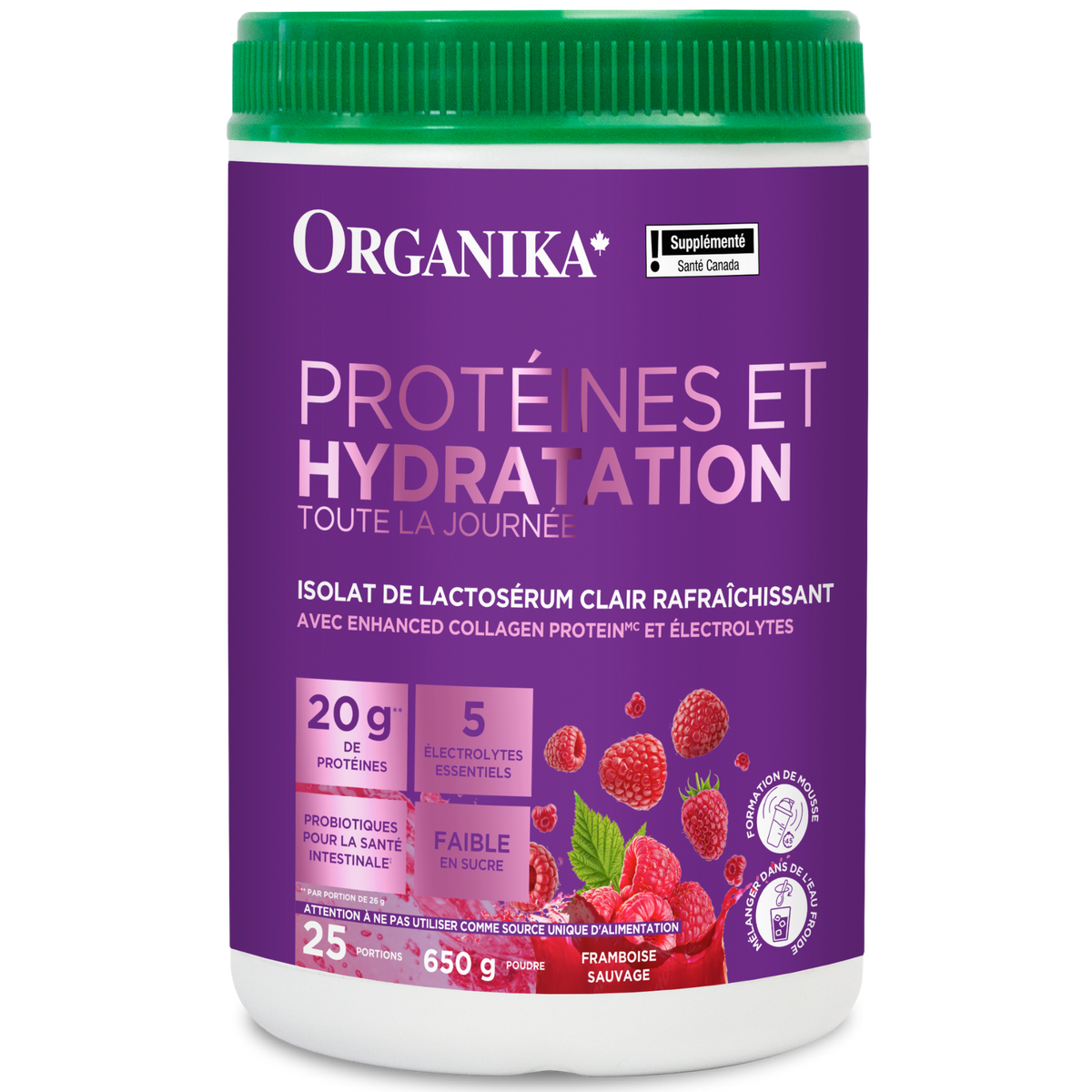 650g Wild Raspberry | Organika All Day Protein Hydrator Powder