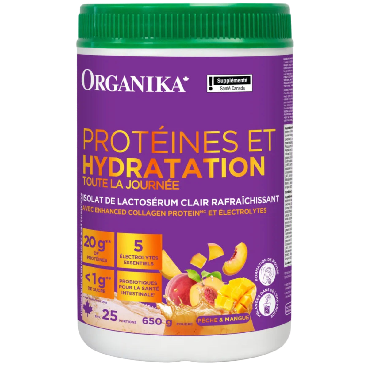 650g Peach & Mango | Organika All Day Protein Hydrator Powder