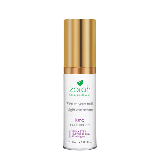 Zorah Luna Night Eye Serum with Red Algae, Moringa and Horse Chestnut, for Fine Lines, Dark Circles and Puffiness, 30ml