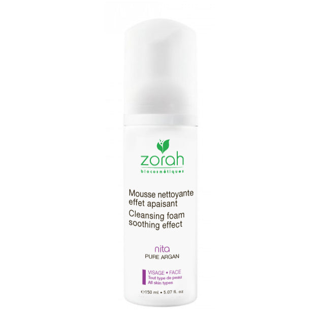 Zorah Nita Cleansing Foam with Organic Lemon Balm and Burdock, Gentle Foaming Face Wash for Sensitive Skin, 150ml