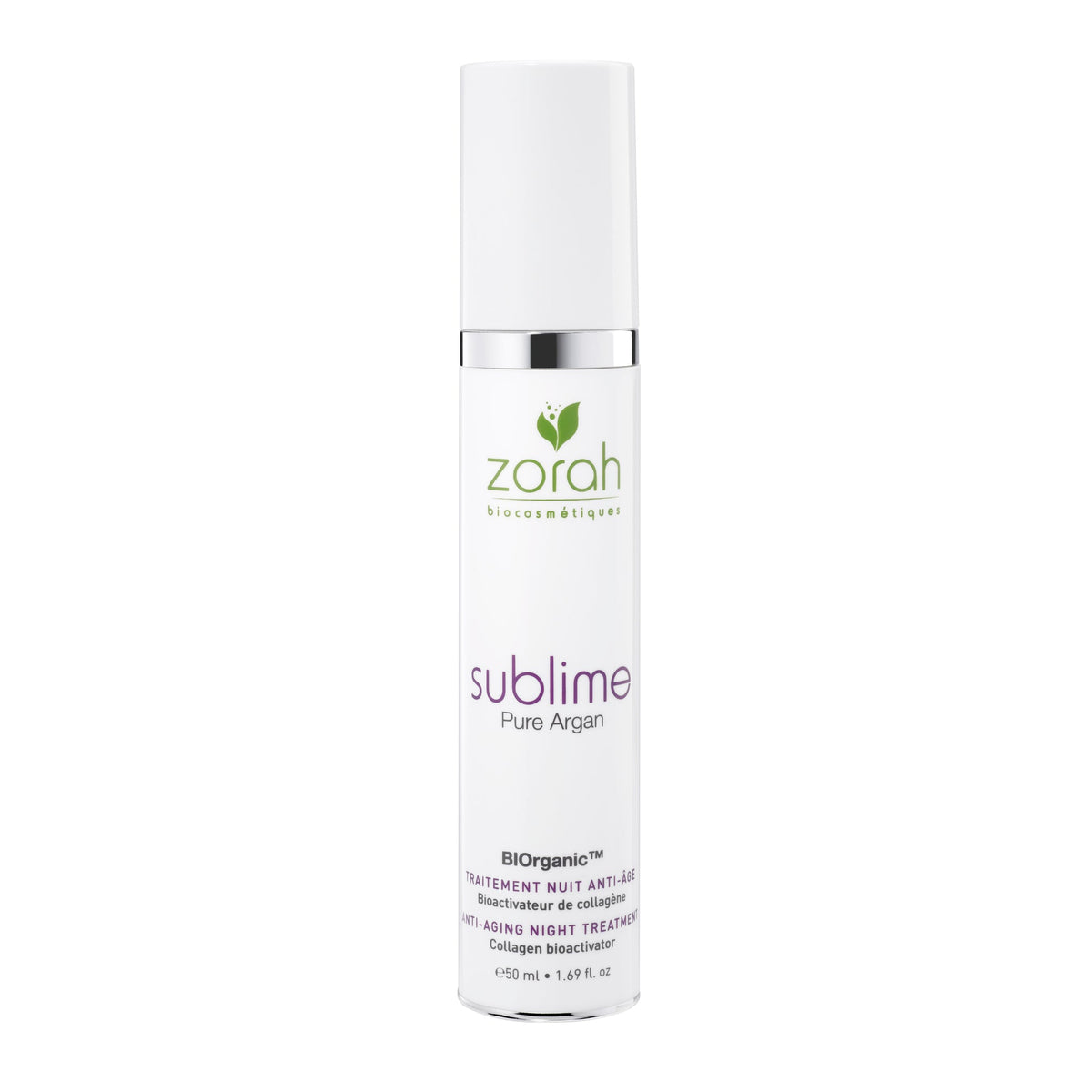 Zorah Sublime Anti-Aging Night Cream with Hyaluronic Acid, Organic Argan and Cupuaçu, for Fine Lines and Firmness, 50ml