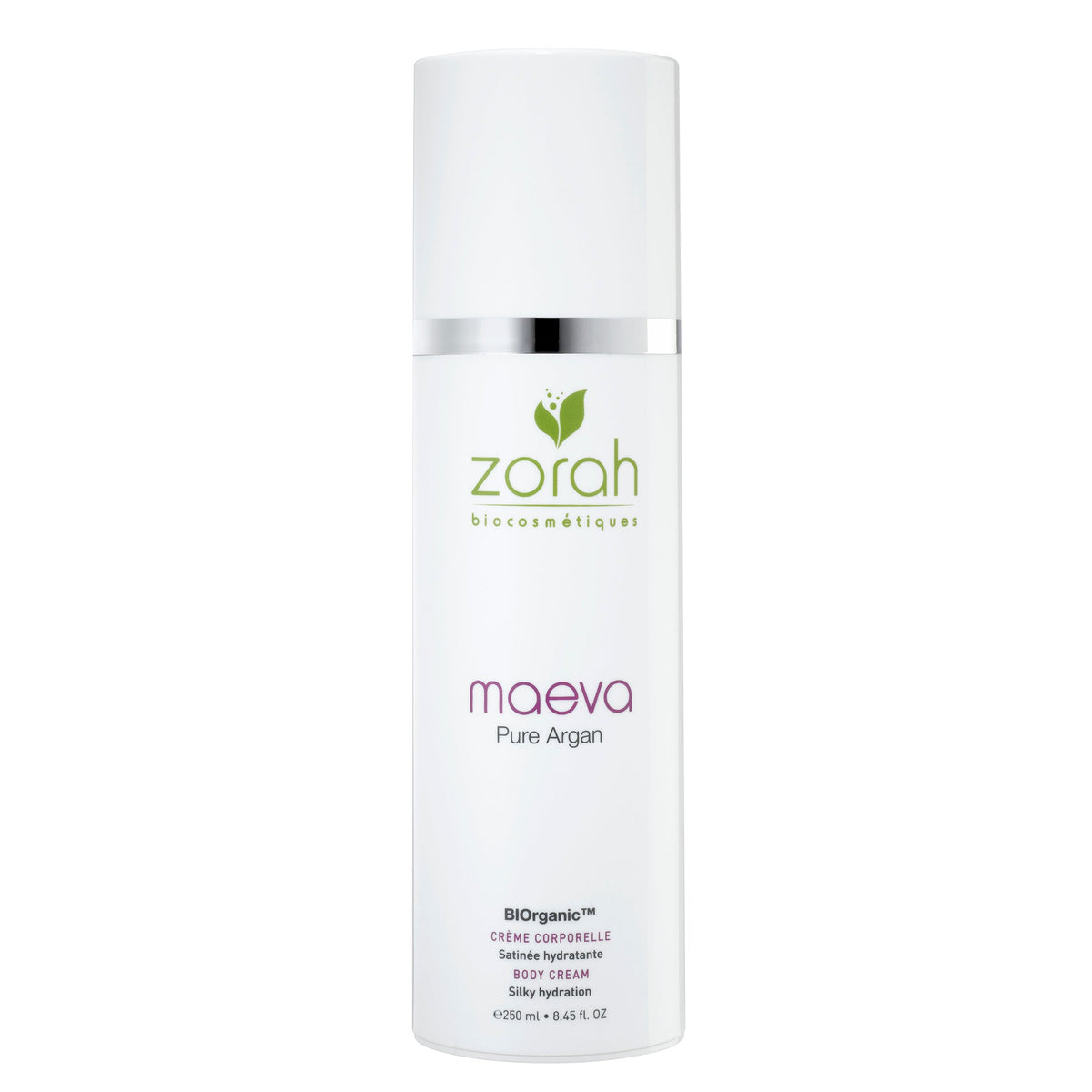 Zorah Maeva Silky Body Cream with Organic Argan, Shea and Cocoa Butter, Firming Body Moisturizer, 250ml