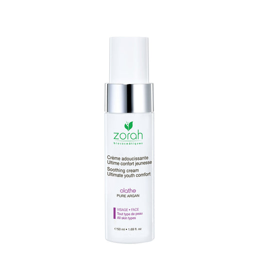 Zorah Olathe Soothing Moisturizing Cream with Marshmallow, Organic Argan and Camellia Oils, Light Daily Face Cream, 50ml