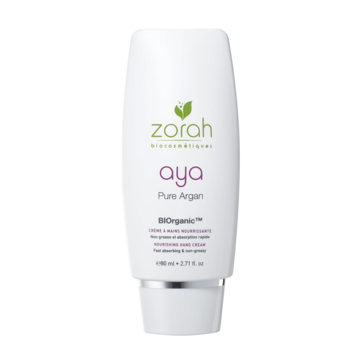 Zorah Aya Nourishing Hand Cream with Organic Argan Oil, Cocoa and Shea Butter, Non-Greasy Cream for Hands and Nails, 80ml