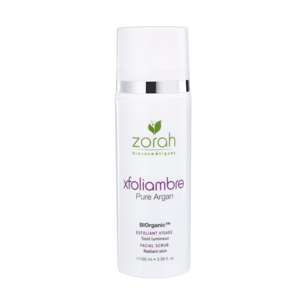 Zorah Xfoliambre Facial Scrub with Argan Oil and Amber Micro-Crystals, Gentle Exfoliator for Sensitive Skin, 100ml