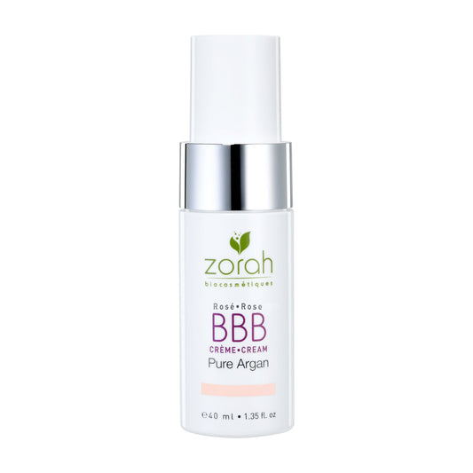 Zorah BB Beauty Balm Cream with Organic Argan Oil, Tinted Moisturizer That Evens Tone and Hides Redness, Rose or Golden, 40ml - Rose