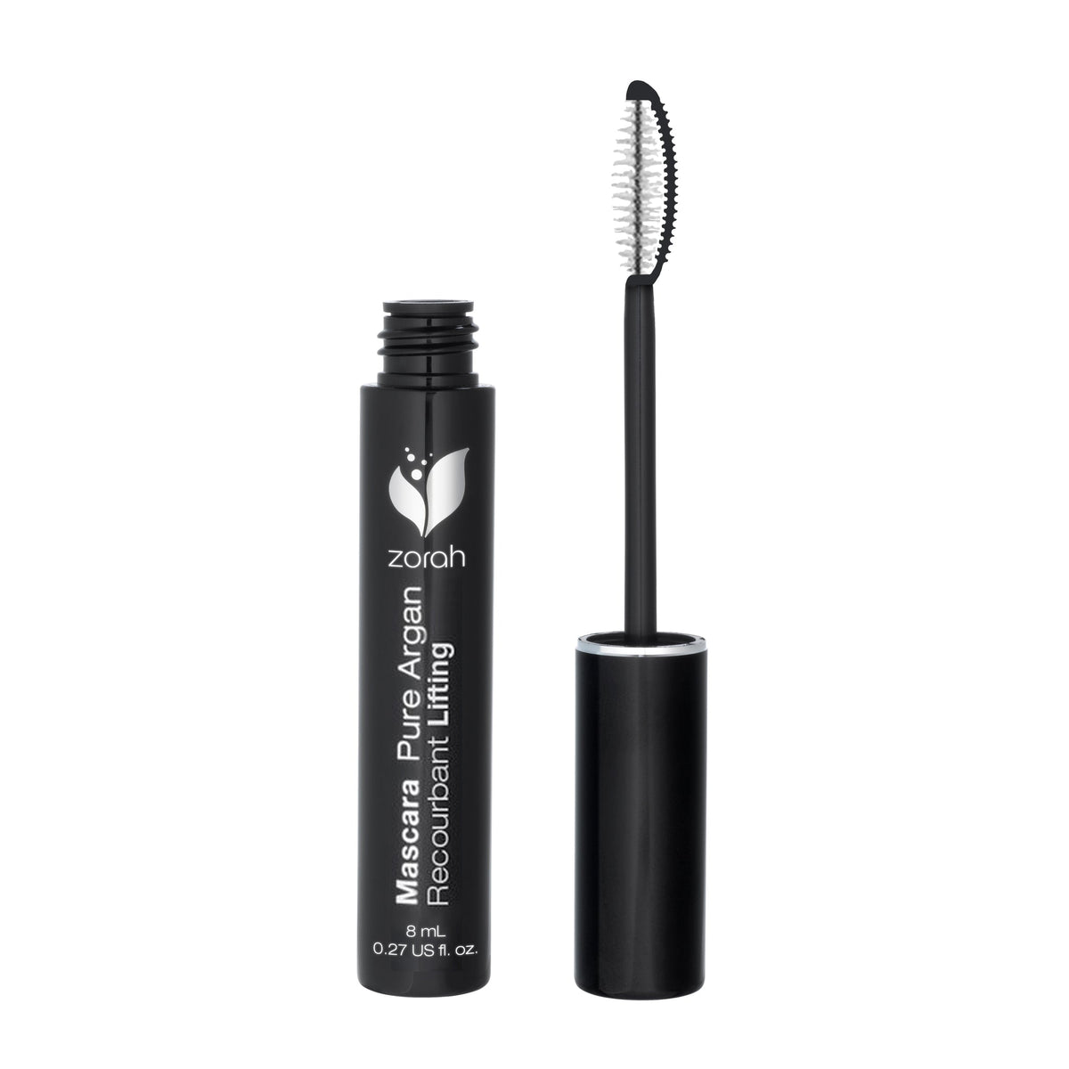 Zorah Mascara with Organic Argan Oil and Mineral Pigments, Intense Black, Volumizing, Lifting or Lengthening, 8ml - Lifting