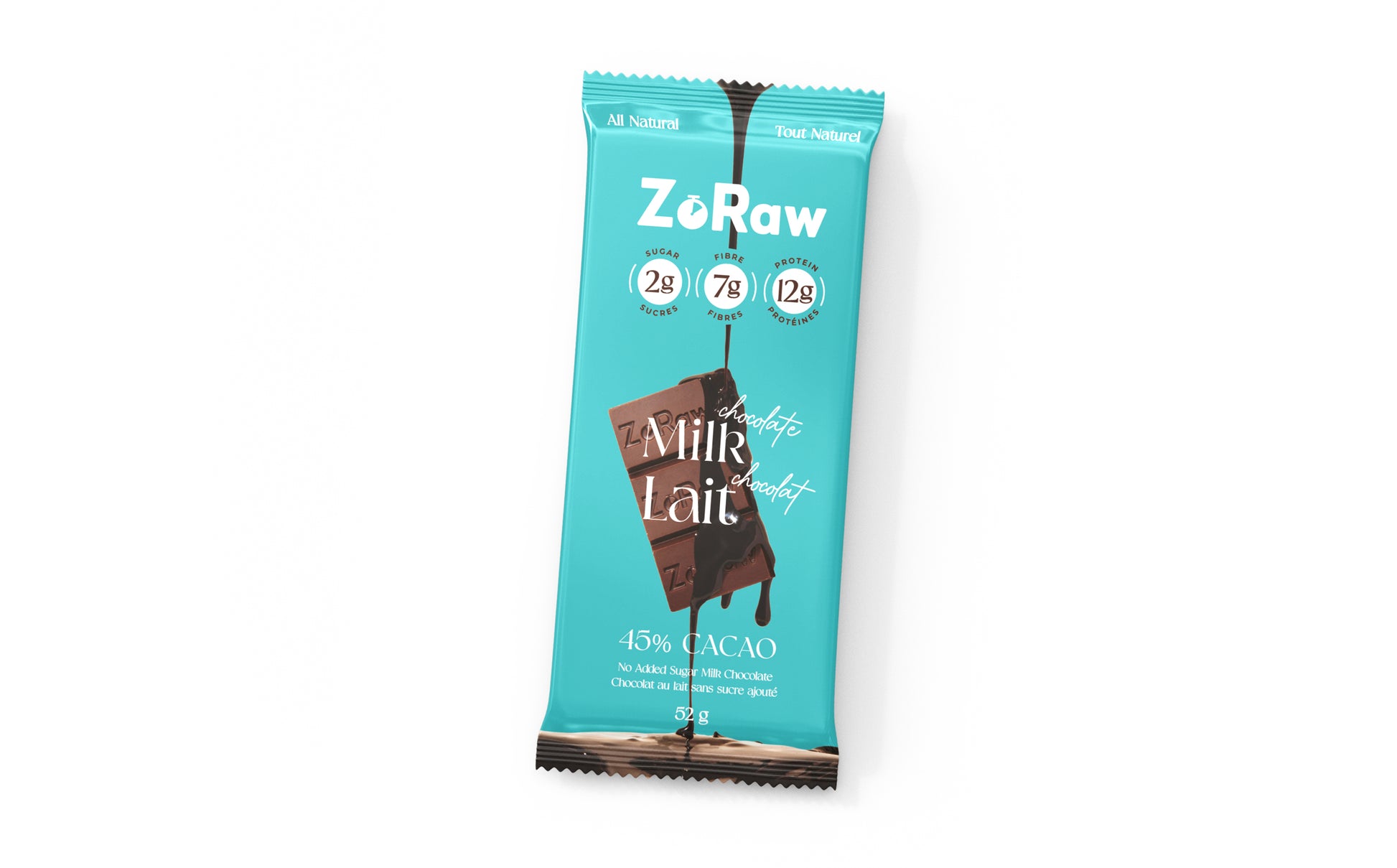 ZoRaw Chocolate Bars with Protein 45% Milk Chocolate