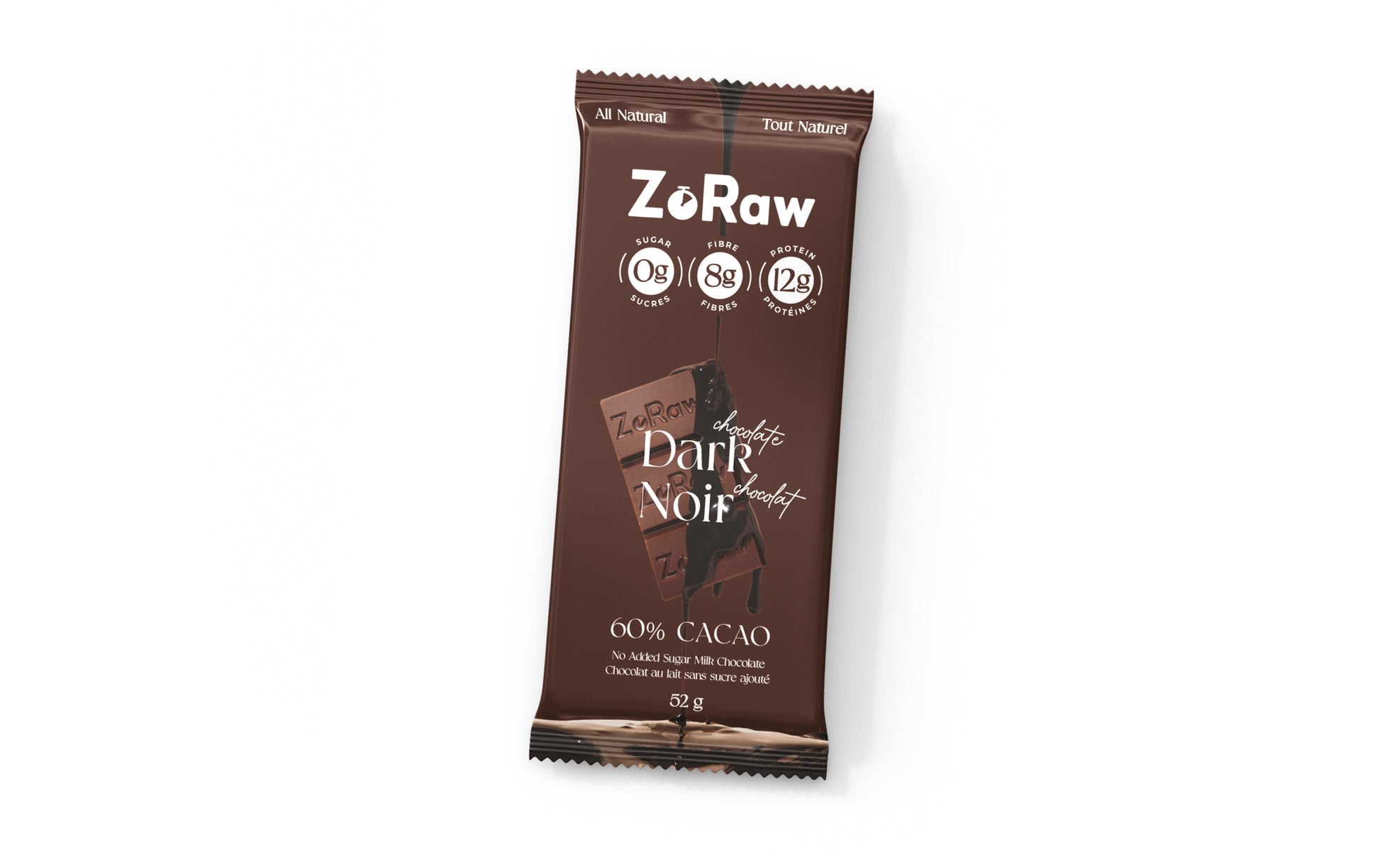 ZoRaw Chocolate Bars with Protein 60% Dark Chocolate