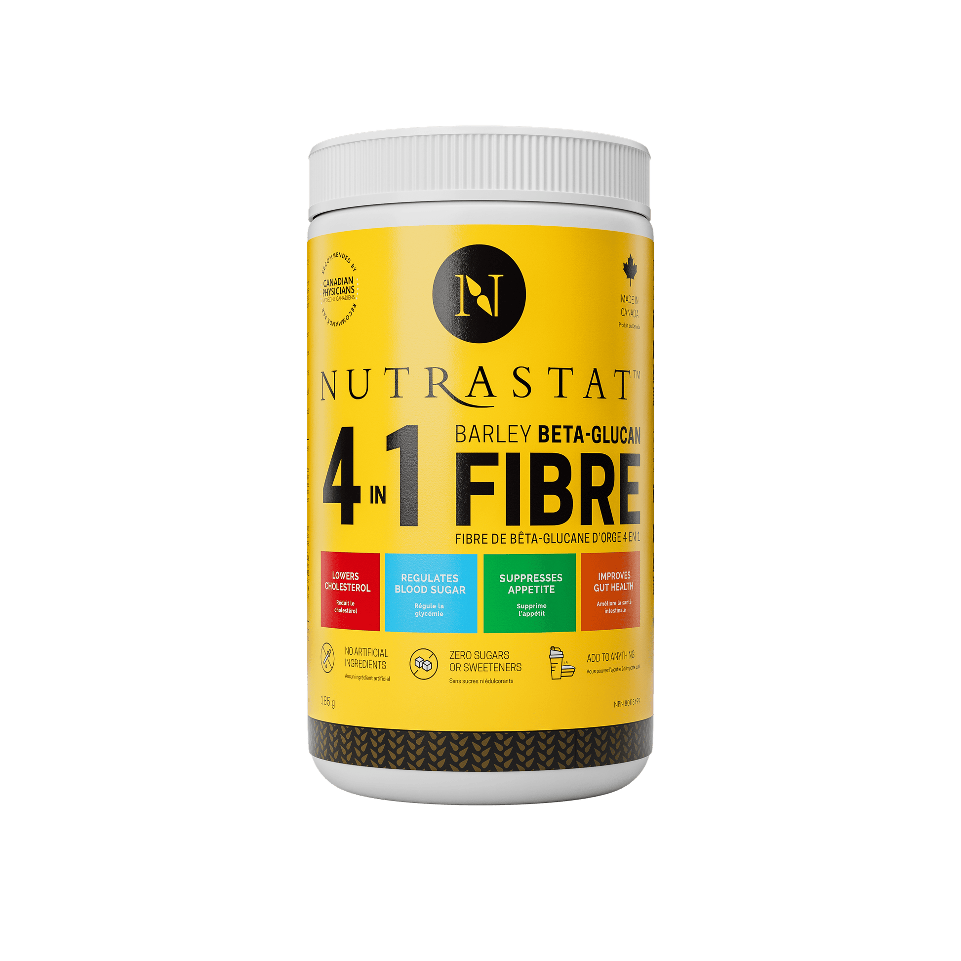 185g | NutraStat 4 in 1 Barley Beta-Glucan Fibre 185g container