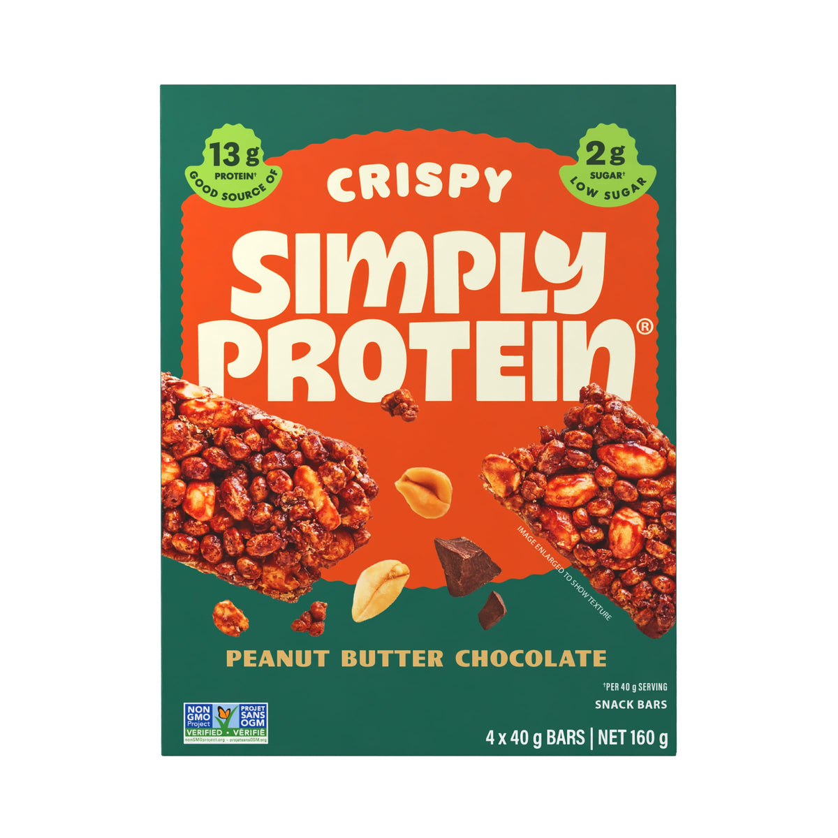 Peanut Butter Chocolate 4 Pack (4 x 40g) | SimplyProtein Bars 40g Peanut Butter Chocolate