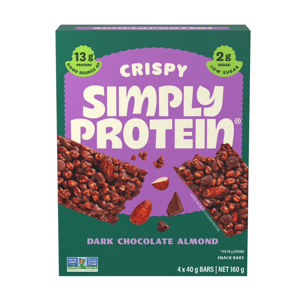 Dark Chocolate Almond 4 Pack (4 x 40g) | SimplyProtein Bars 40g Dark Chocolate Almond