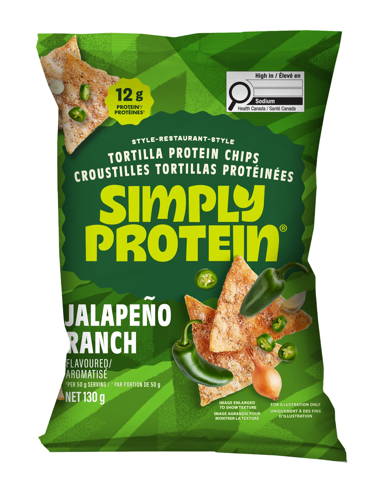 Jalapeno Ranch Case of 10 (10 x 130g) | SimplyProtein Tortilla Protein Chips 130g Jalapeno Ranch