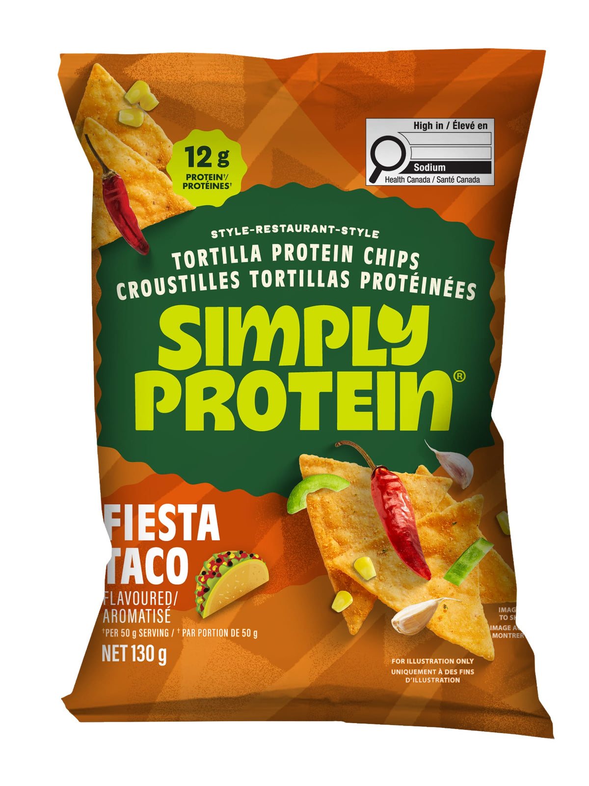 Fiesta Taco Case of 10 (10 x 130g) | SimplyProtein Tortilla Protein Chips 130g Fiesta Taco