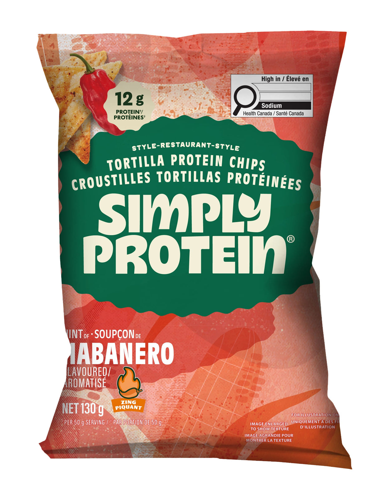 Hint of Habanero Case of 10 (10 x 130g) | SimplyProtein Tortilla Protein Chips 130g Hint of Habanero