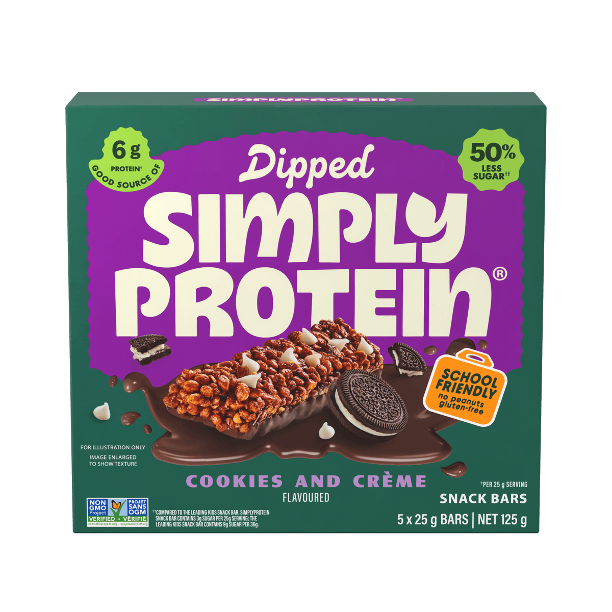 Cookie and Creme 5 Pack (5 x 25g) | SimplyProtein Dipped Bars Cookie and Creme