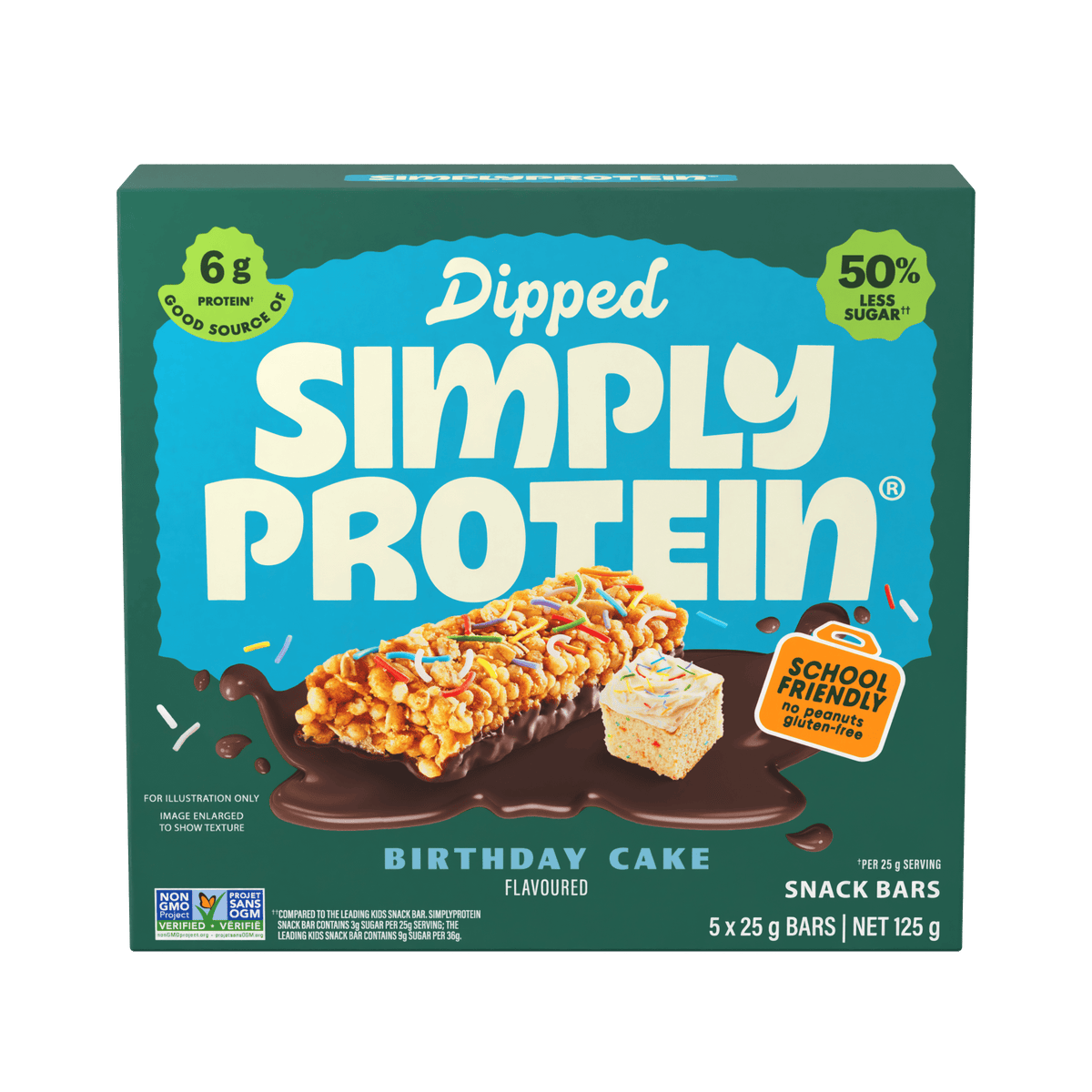 Birthday Cake 5 Pack (5 x 25g) | SimplyProtein Dipped Bars Birthday Cake