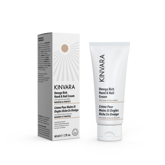 Kinvara Omega Rich Hand & Nail Cream with Jojoba and Cocoa Butter, Vegan, 60ml