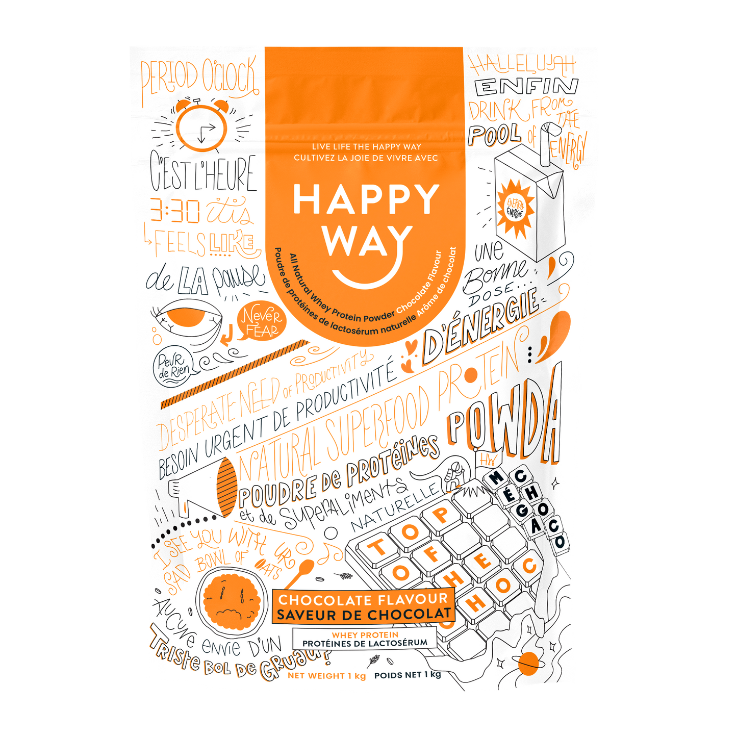 Happy Way Whey Protein Chocolate 1kg