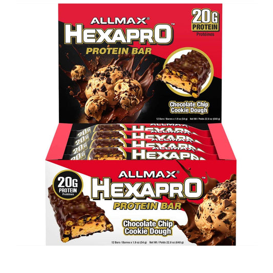 Chocolate Chip Cookie Dough | Allmax Hexapro Protein Bar // chocolate chip cookie dough flavour