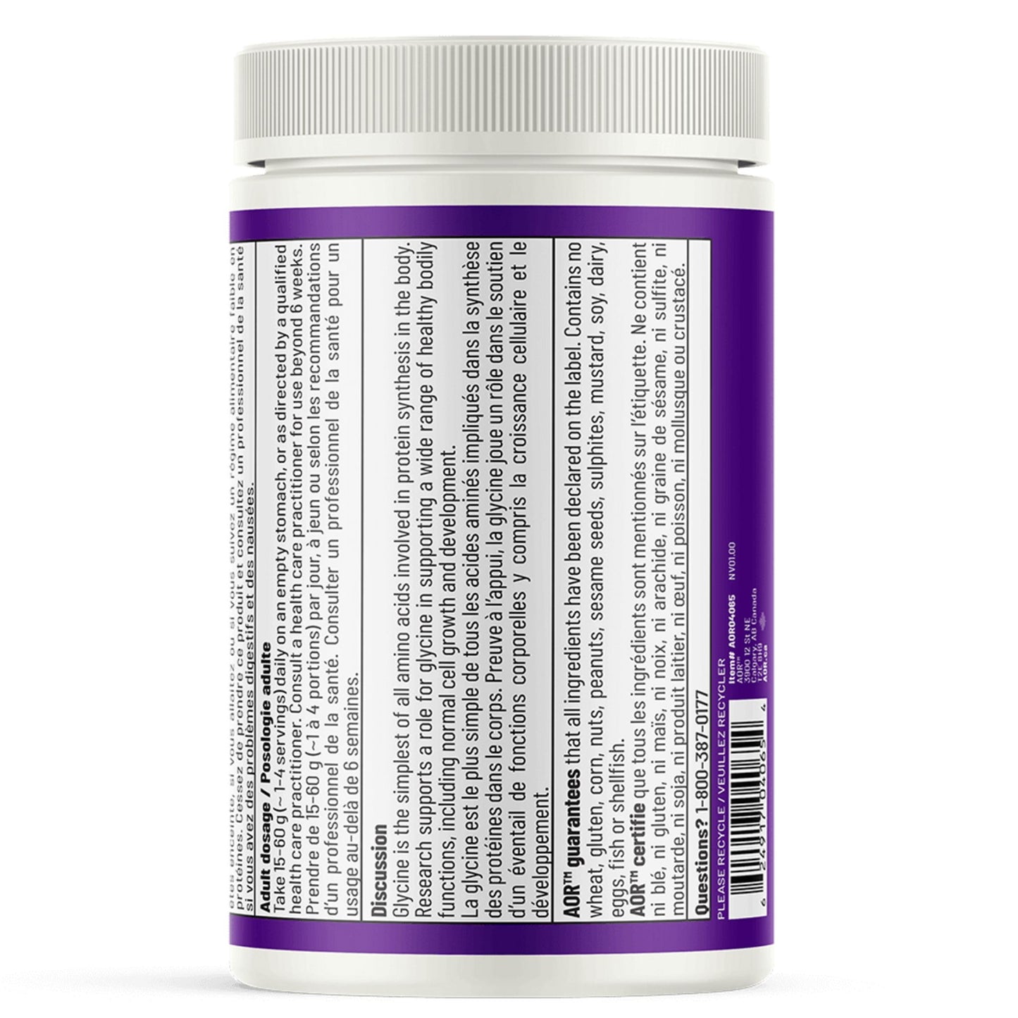 AOR04065-AOR-glycine-powder-gluten-free-non-GMO-500g-back-2