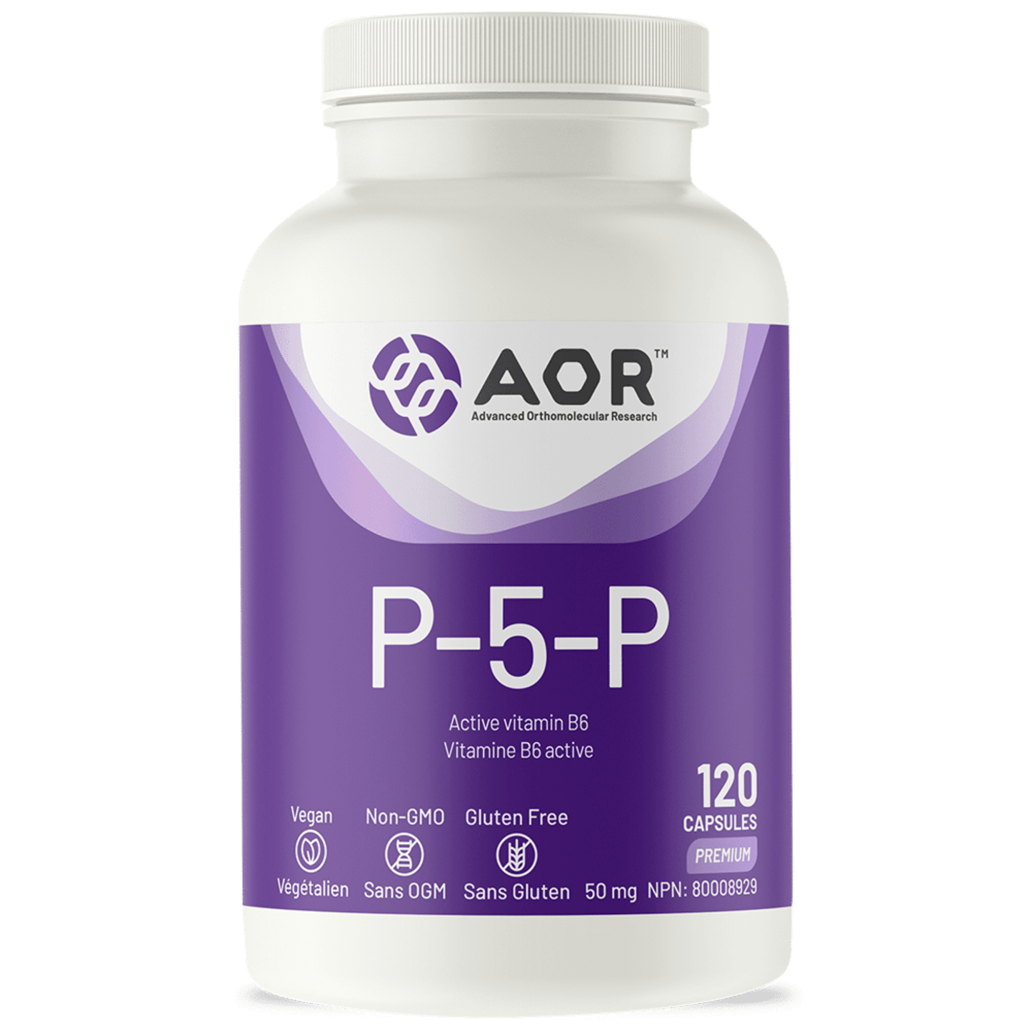 AOR P-5-P, 50mg, 60-120 Vegetable Capsules
