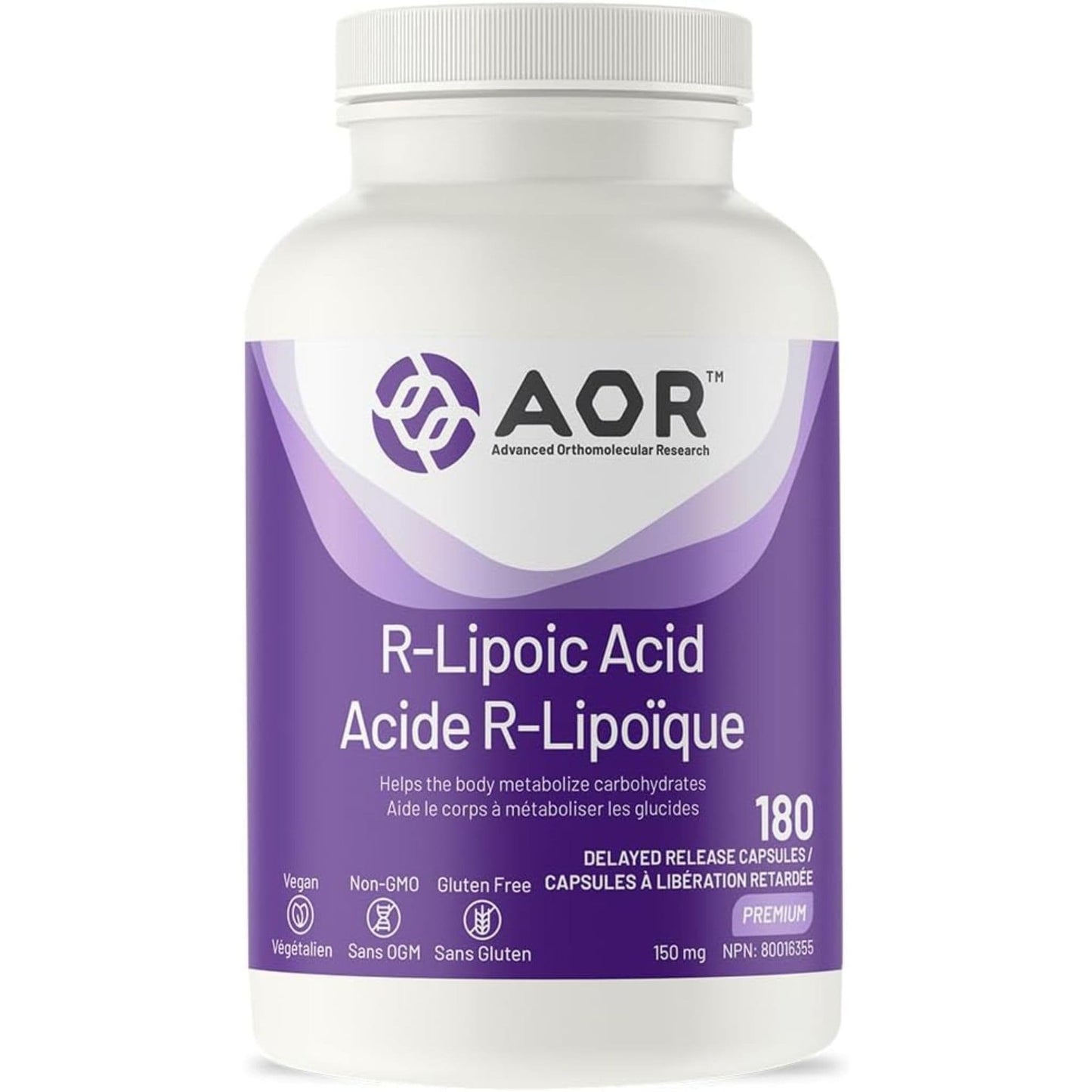 180 Delayed Release Capsules | AOR R-Lipoic Acid