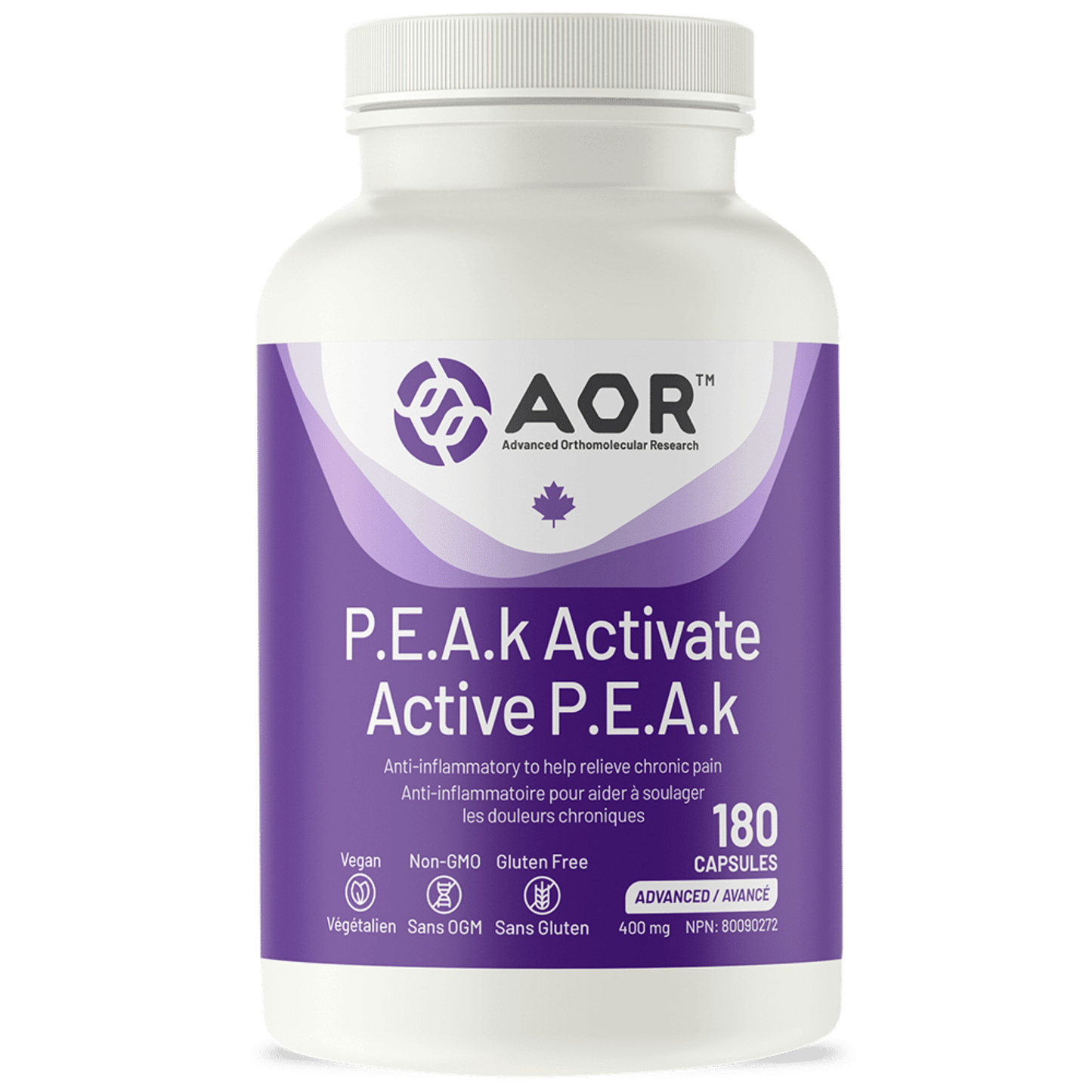 180 Capsules | AOR P.E.A.k Activate