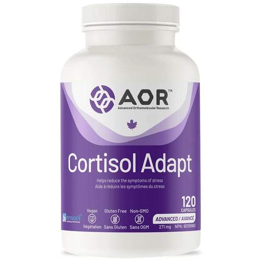 AOR Cortisol Adapt, Helps with Stress Relief, Cortisol Balance and Cognitive Support, 120 Capsules