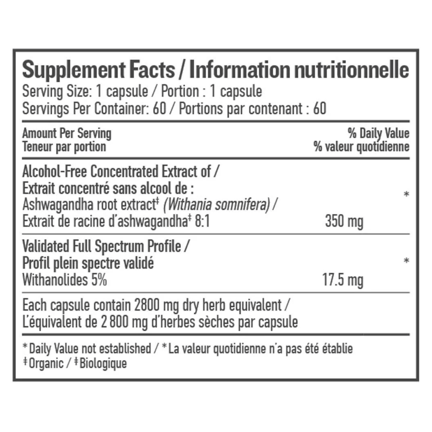 Botanica Ashwagandha 350mg Super Concentrated, Adaptogen to Help Manage Stress, 60-120 Liquid Capsules