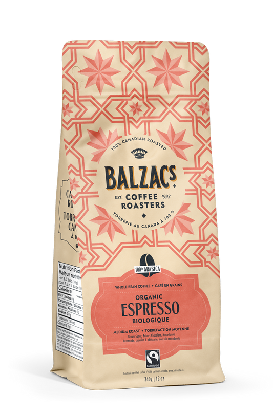 Balzac's Organic Espresso Blend Coffee - 340g Whole Bean