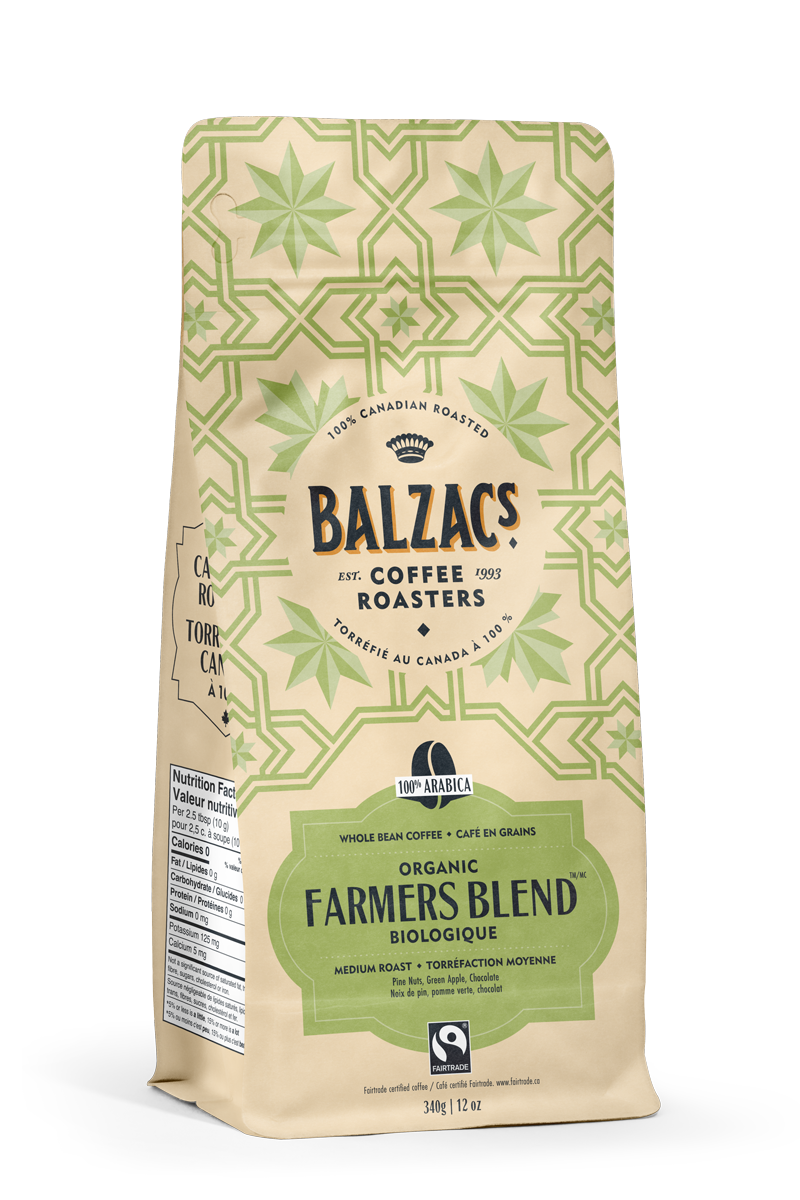 Balzac's Organic Farmers Blend Coffee - 340g Whole Bean