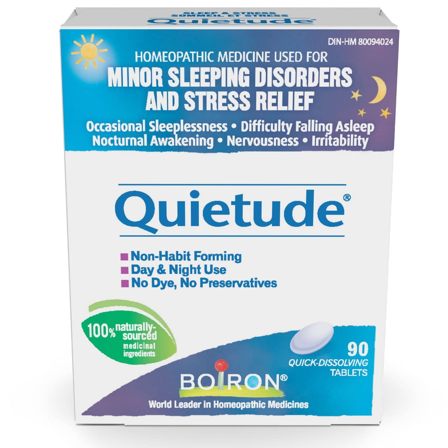 Boiron Quietude, Restlessness and Sleep Support, 90 Quick Dissolve Tablets