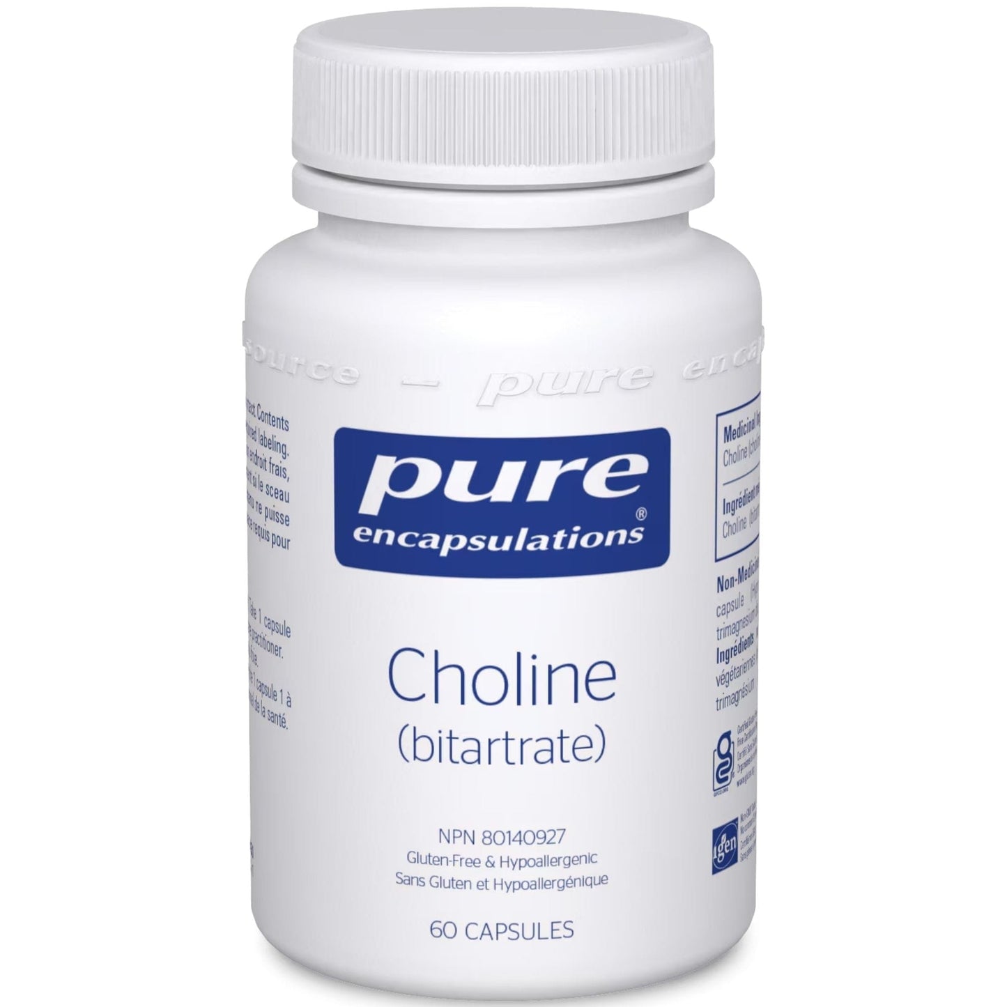 60 Capsules | Pure Encapsulations Choline Bitartrate