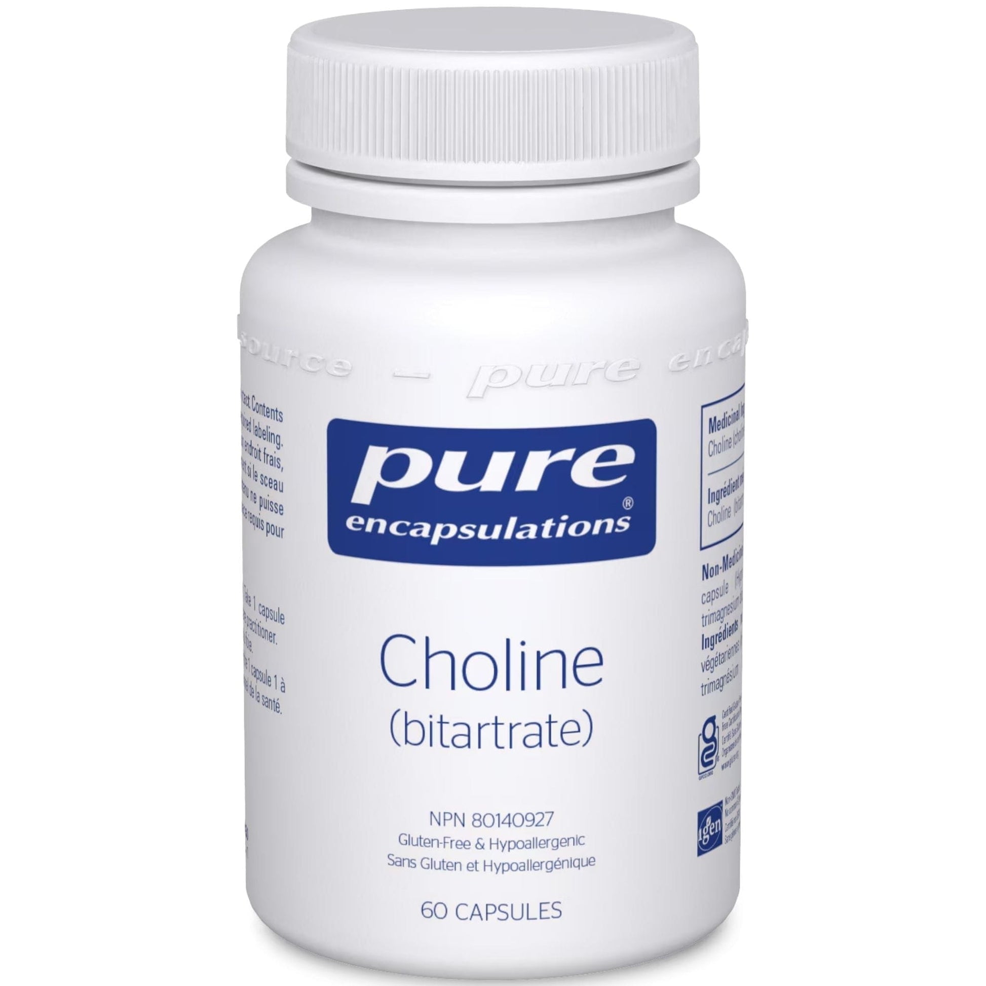 60 Capsules | Pure Encapsulations Choline Bitartrate