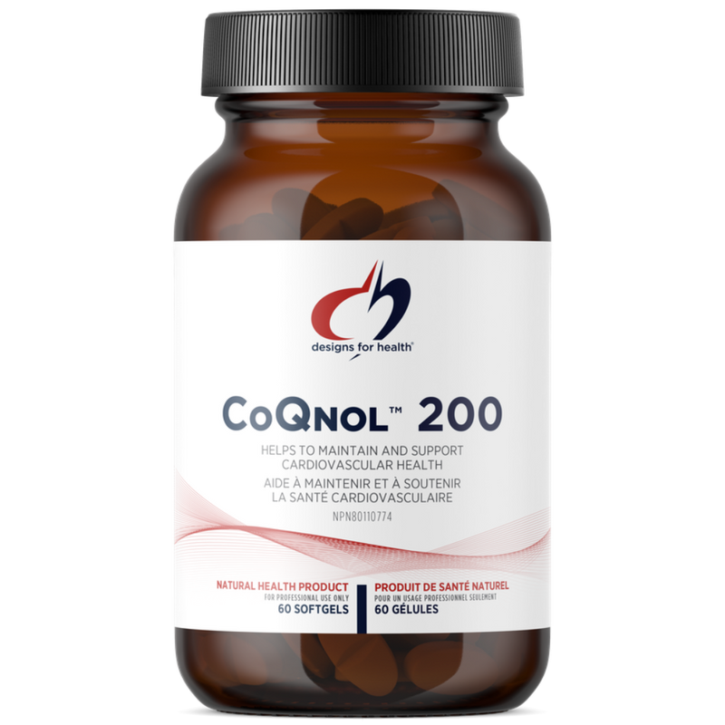 Designs for Health CoQnol 200mg, Ubiquinol Active CoQ10 with Annatto, Non-GMO, 60 Softgels