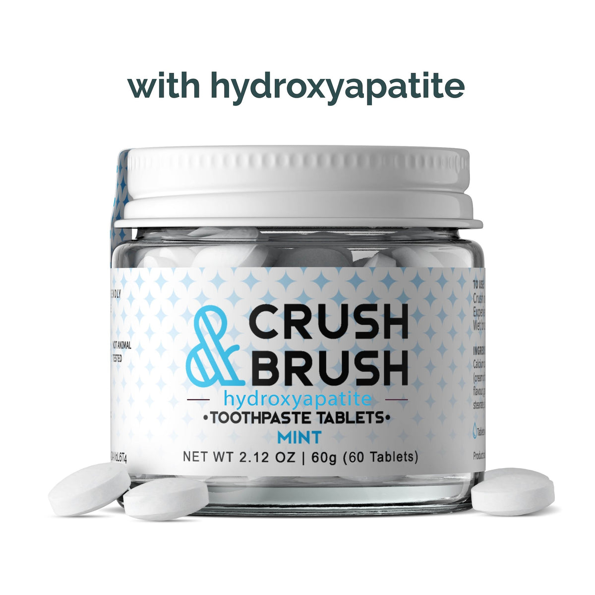 Nelson Naturals Crush & Brush Toothpaste Tablets with Hydroxyapatite, Mint