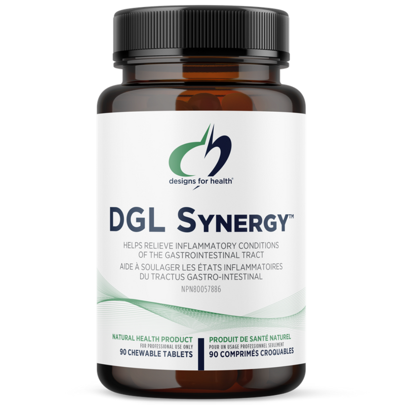 Designs for Health DGL Synergy, Deglycyrrhizinated Licorice for Digestive and GI Lining Support, 90 Chewable Tablets