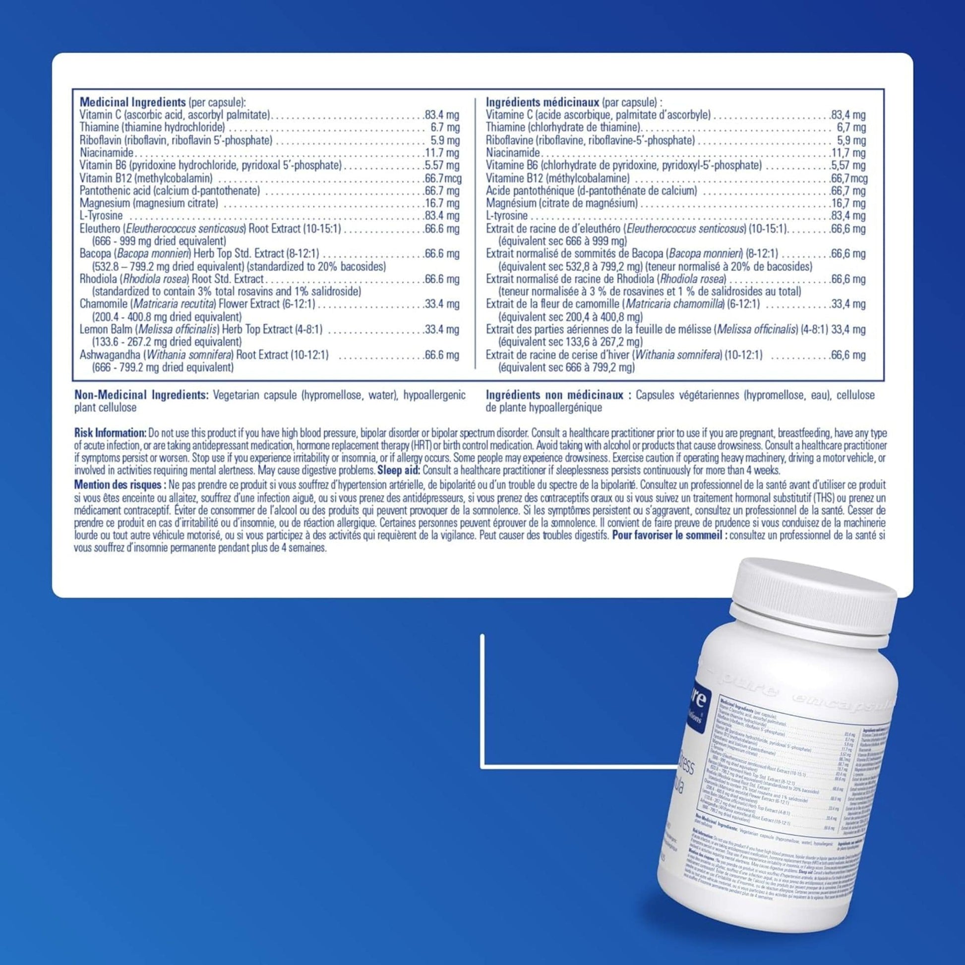 90 Capsules | Pure Encapsulations Daily Stress Formula