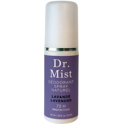 Dr. Mist Deodorant Spray, 72 Hour Odour Protection Body Hygiene Spray, Aluminum, Fragrance and Alcohol Free, 50-75ml