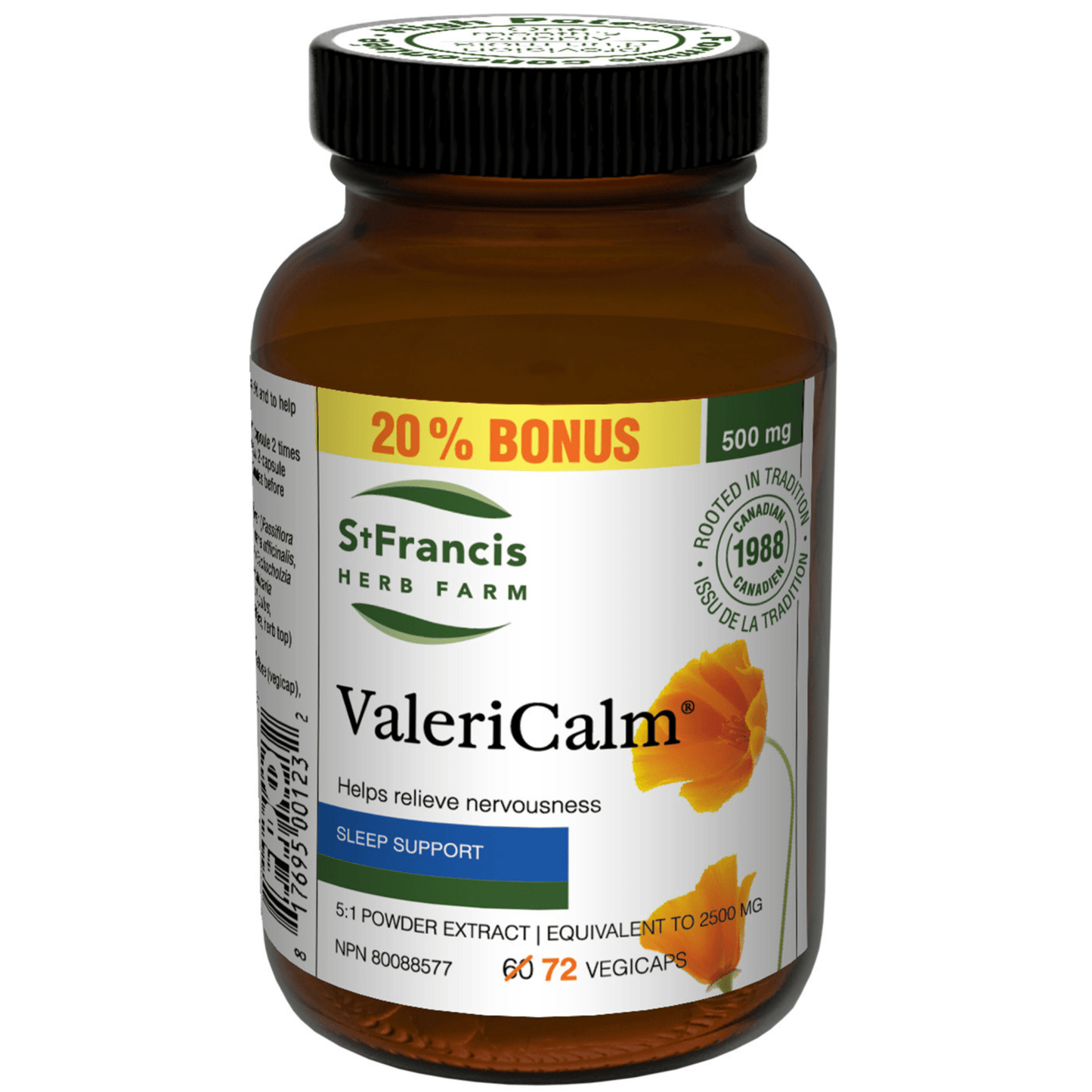 BONUS! 72 Vegetable Capsules | St. Francis ValeriCalm