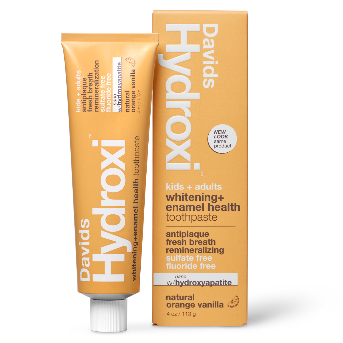 Davids Kids + Adults nano-Hydroxyapatite Toothpaste, Orange Vanilla, 113g