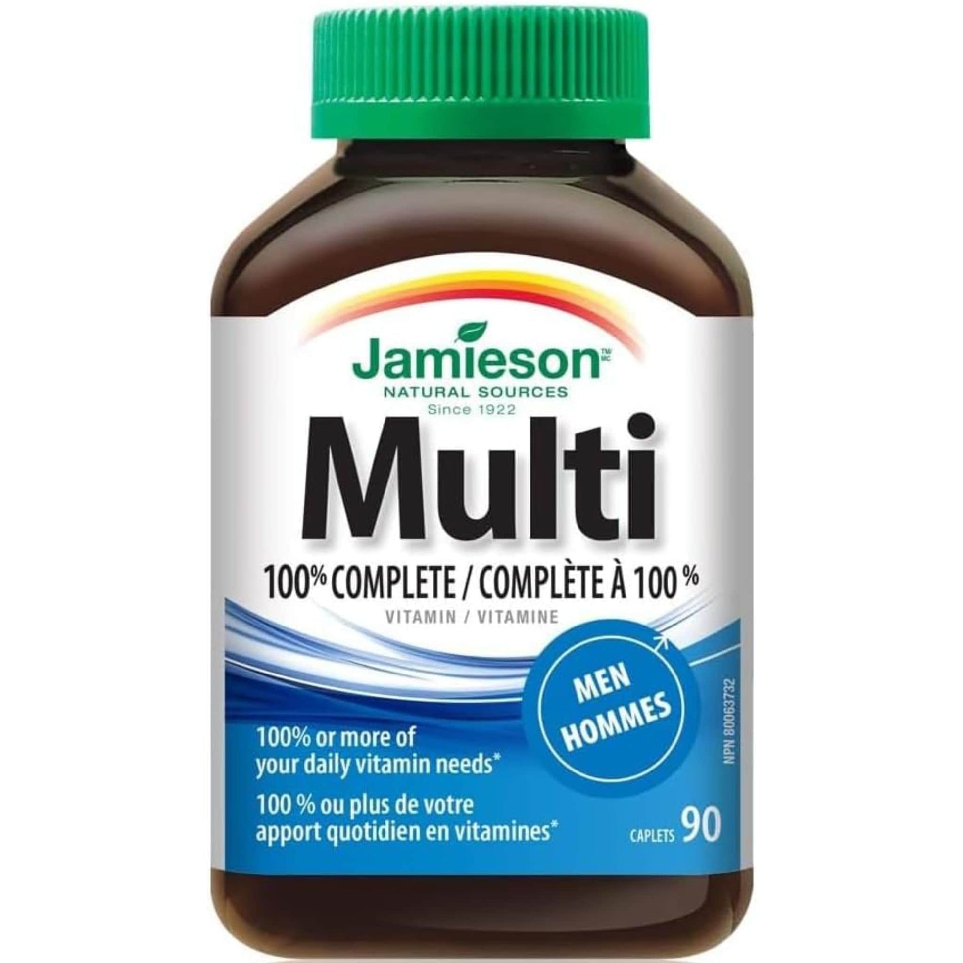 90 Caplets | Jamieson Multi 100% Complete Multivitamin for Men