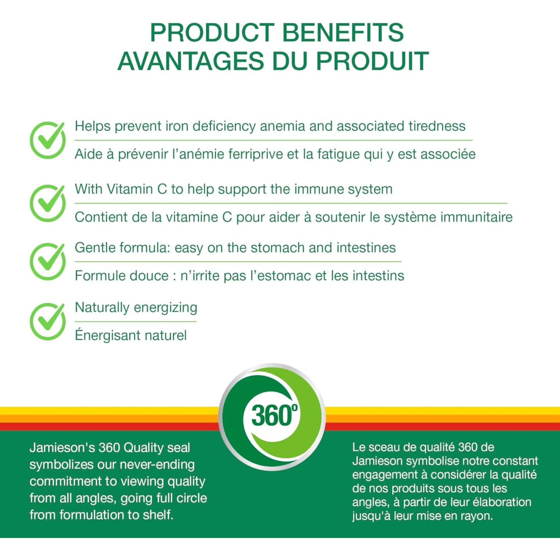 90 Vegetarian Capsules | Jamieson Gentle Iron 28 mg High Absorption